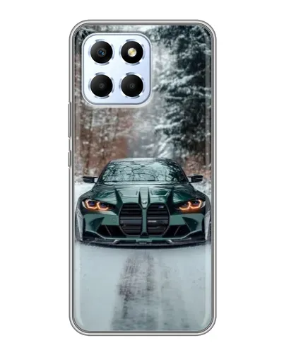 Чехол для Huawei Honor X6 с картинкой «BMW в зимнем лесу»