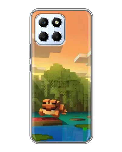 Чехол для Huawei Honor X6 с картинкой «Майнкрафт закат солнца»