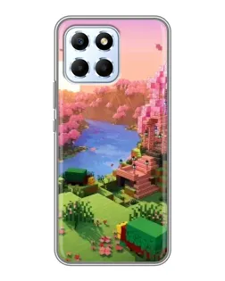 Чехол для Huawei Honor X6 с картинкой «Розовое дерево Minecraft»