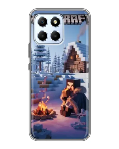 Чехол для Huawei Honor X6 с картинкой «Зимний Minecraft»