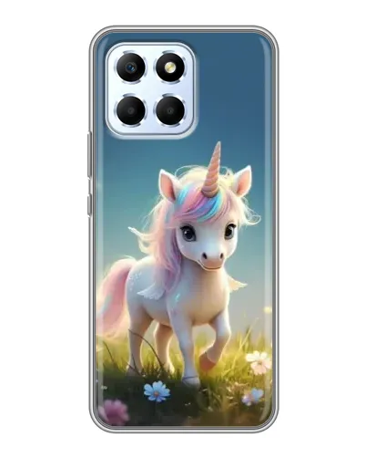 Чехол для Huawei Honor X6 с картинкой «Единорог на поляне»