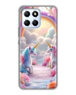 Чехол для Huawei Honor X6 с картинкой «Радуга и единороги»