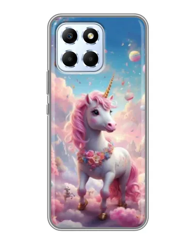 Чехол для Huawei Honor X6 с картинкой «Единорог среди облаков»