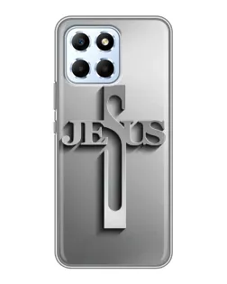 Чехол для Huawei Honor X6 с картинкой «Металлический крест Jesus»