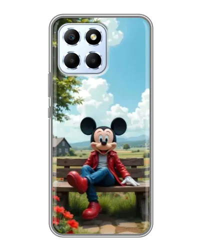 Чехол для Huawei Honor X6 с картинкой «Микки на скамейке»