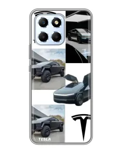 Чехол для Huawei Honor X6 с картинкой «Коллаж Cybertruck Tesla»