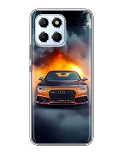 Чехол для Huawei Honor X6 с картинкой «Audi в огненном дыму»