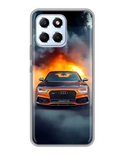 Чехол для Huawei Honor X6 с картинкой «Audi в огненном дыму»