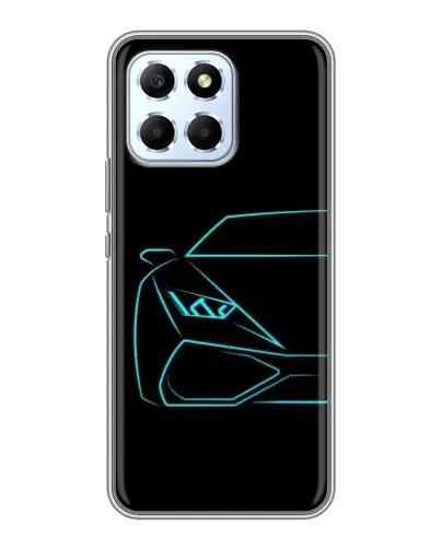 Чехол для Huawei Honor X6 с картинкой «Голубой силуэт Lamborghini»