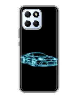 Чехол для Huawei Honor X6 с картинкой «Неоновый контур Lamborghini»