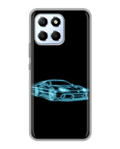 Чехол для Huawei Honor X6 с картинкой «Неоновый контур Lamborghini»