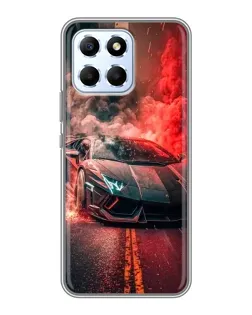 Чехол для Huawei Honor X6 с картинкой «Lamborghini красный дым»
