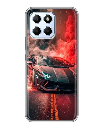 Чехол для Huawei Honor X6 с картинкой «Lamborghini красный дым»
