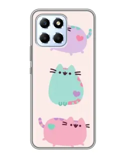 Чехол для Huawei Honor X6 с картинкой «Pusheen трио»