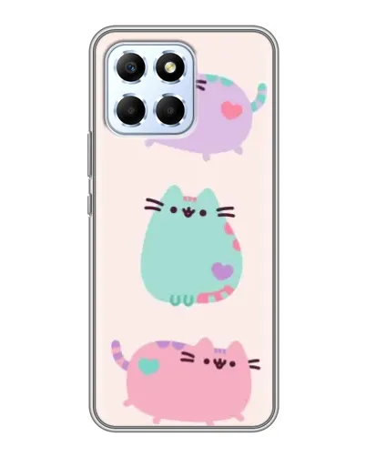 Чехол для Huawei Honor X6 с картинкой «Pusheen трио»