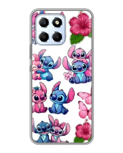 Чехол для Huawei Honor X6 с картинкой «Стикеры Stitch и Angel»