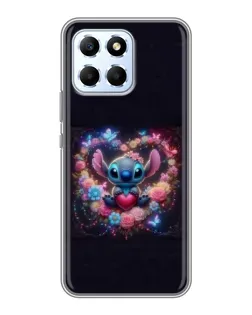 Чехол для Huawei Honor X6 с картинкой «Stitch в цветах»