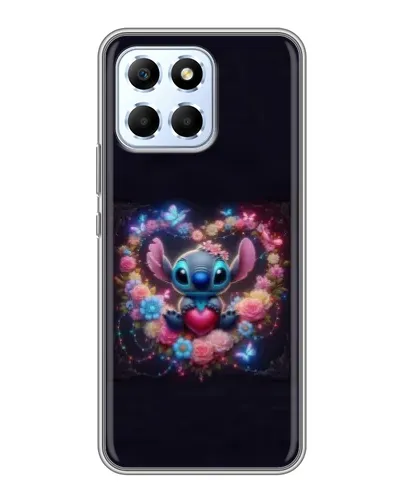 Чехол для Huawei Honor X6 с картинкой «Stitch в цветах»