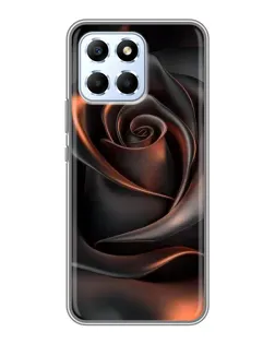 Чехол для Huawei Honor X6 с картинкой «Шелковая черная роза»