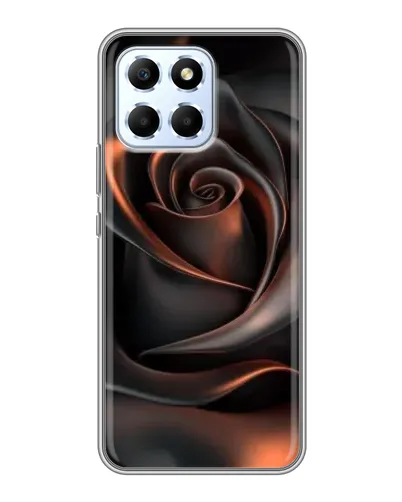 Чехол для Huawei Honor X6 с картинкой «Шелковая черная роза»
