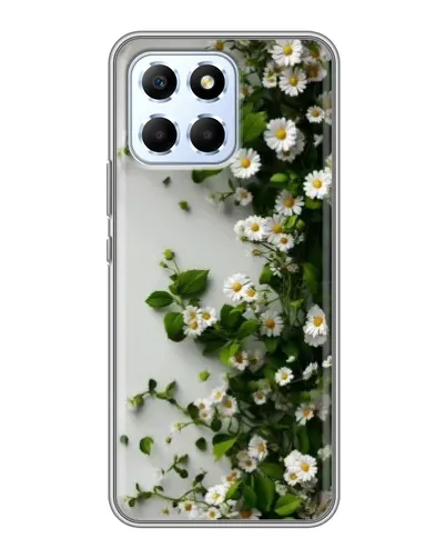 Чехол для Huawei Honor X6 с картинкой «Ветка мелких белых цветов»