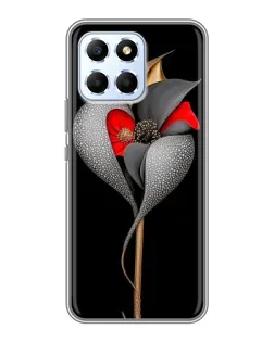Чехол для Huawei Honor X6 с картинкой «Серебряный фантазийный цветок»