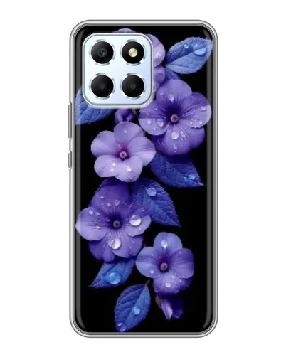 Чехол для Huawei Honor X6 с картинкой «Фиолетовые цветы с росою»