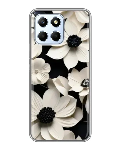 Чехол для Huawei Honor X6 с картинкой «Объемные белые цветы»