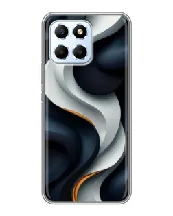 Чехол для Huawei Honor X6 с картинкой «Объемные черно-белые ленты»