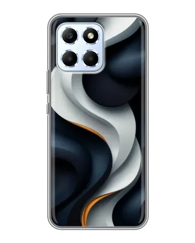 Чехол для Huawei Honor X6 с картинкой «Объемные черно-белые ленты»