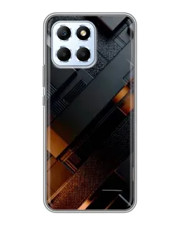 Чехол для Huawei Honor X6 с картинкой «Черные геометрические блоки»