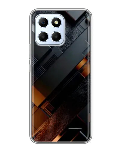 Чехол для Huawei Honor X6 с картинкой «Черные геометрические блоки»