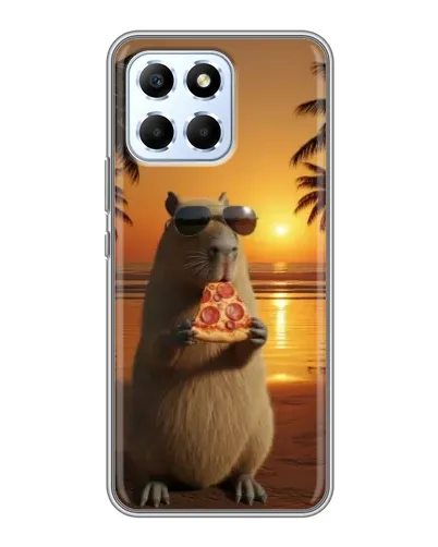 Чехол для Huawei Honor X6 с картинкой «Капибара с пиццей» Чехол для Huawei Honor X6 с картинкой «Капибара с пиццей»