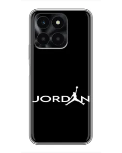 Чехол для Huawei Honor X6a с картинкой «Jordan White Logo»
