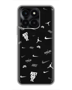 Чехол для Huawei Honor X6a с картинкой «Nike Black Pattern»