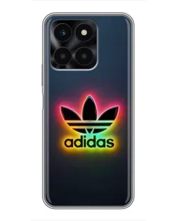 Чехол для Huawei Honor X6a с картинкой «Неоновый Adidas»