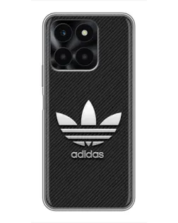 Чехол для Huawei Honor X6a с картинкой «Adidas Карбоновая текстура»