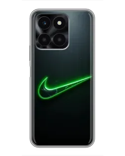 Чехол для Huawei Honor X6a с картинкой «Неоновый контур Nike»