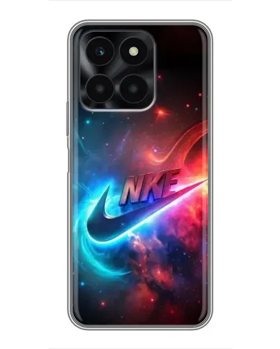 Чехол для Huawei Honor X6a с картинкой «Огненный логотип Nike»