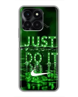 Чехол для Huawei Honor X6a с картинкой «Зеленый неоновый Nike»