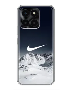Чехол для Huawei Honor X6a с картинкой «Nike — зимние горы»