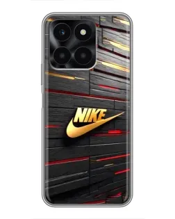 Чехол для Huawei Honor X6a с картинкой «Золотой Nike на металле»