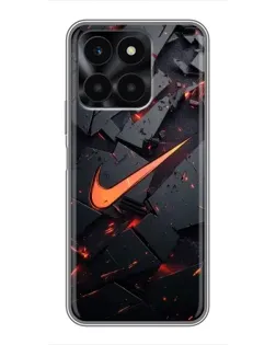 Чехол для Huawei Honor X6a с картинкой «Nike — эффект разломов»