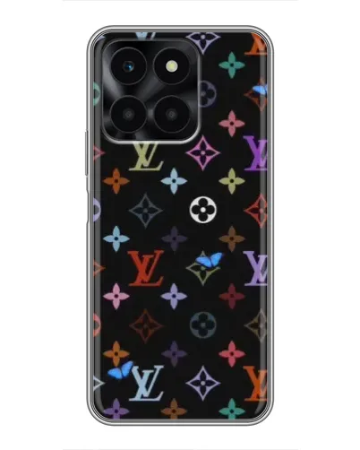 Чехол для Huawei Honor X6a с картинкой «Цветная монограмма LV»
