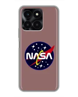 Чехол для Huawei Honor X6a с картинкой «NASA — ретро космос»