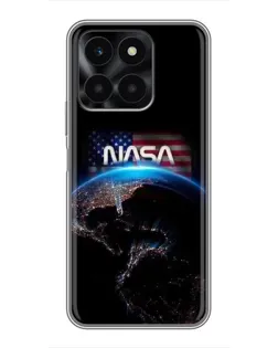 Чехол для Huawei Honor X6a с картинкой «Земля из космоса NASA»