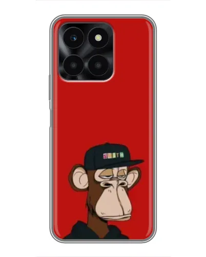 Чехол для Huawei Honor X6a с картинкой «Bored Ape — красный фон»