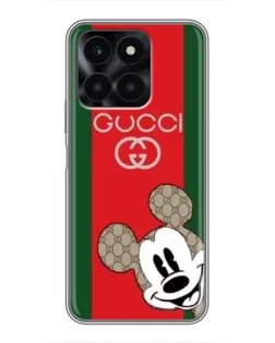 Чехол для Huawei Honor X6a с картинкой «Gucci — полосы и Микки»