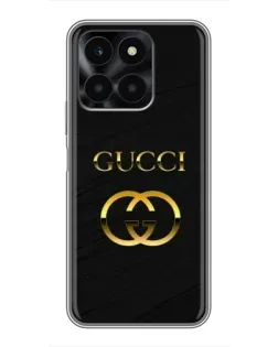 Чехол для Huawei Honor X6a с картинкой «Золотой логотип Gucci»