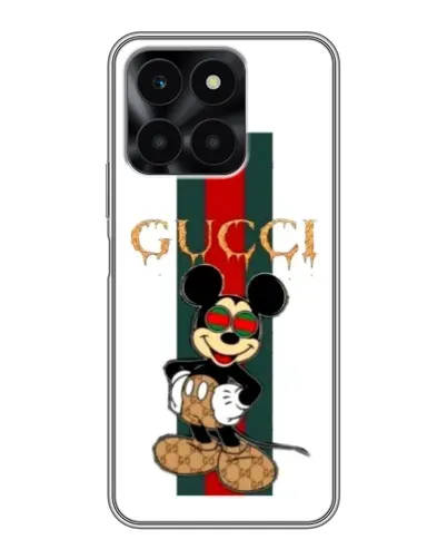 Чехол для Huawei Honor X6a с картинкой «Микки Маус Gucci — полосы» Чехол для Huawei Honor X6a с картинкой «Микки Маус Gucci — полосы»